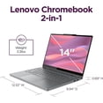 thumbnail image 3 of Lenovo Chromebook 2 en 1 - Laptop Ligera - Google Gemini - CPU Intel® N150 - Pantalla Táctil IPS WUXGA de 14" - 4GB RAM - 128GB UFS de Almacenamiento - Gráficos Intel® Integrados - Luna Grey, 3 of 5