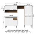 thumbnail image 3 of Cocina Integral Madesa Emilly 229 cm con tarja Marrón/Blanco, 3 of 10