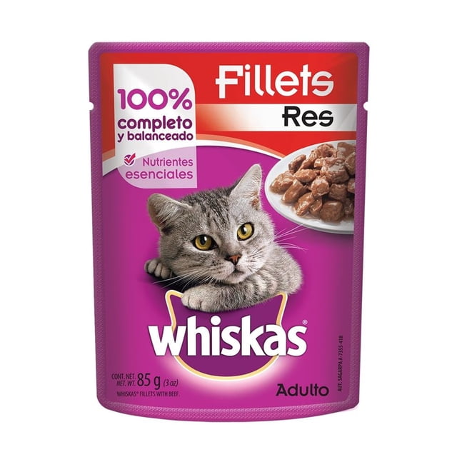 Alimento para Gato Whiskas Adulto Fillets Res 85 g