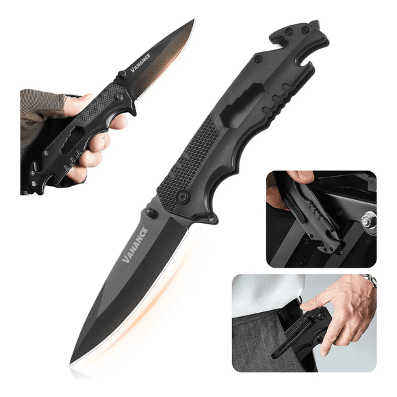 5 En 1 Navaja Tactica De Camping Plegable Y Multiherramienta Portátil Xtellar negro