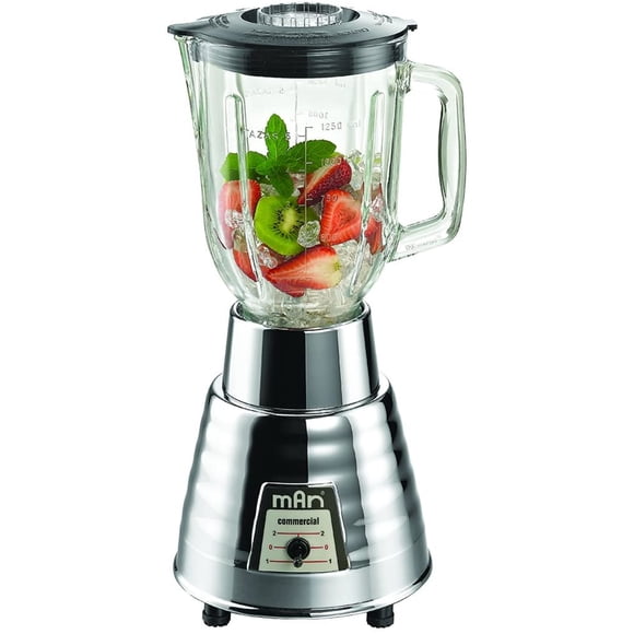 LICUADORA VASO VIDRIO 700W /TITANIO 2 VEL, CROMO-CROMO MARCA MAN Man LMV-202