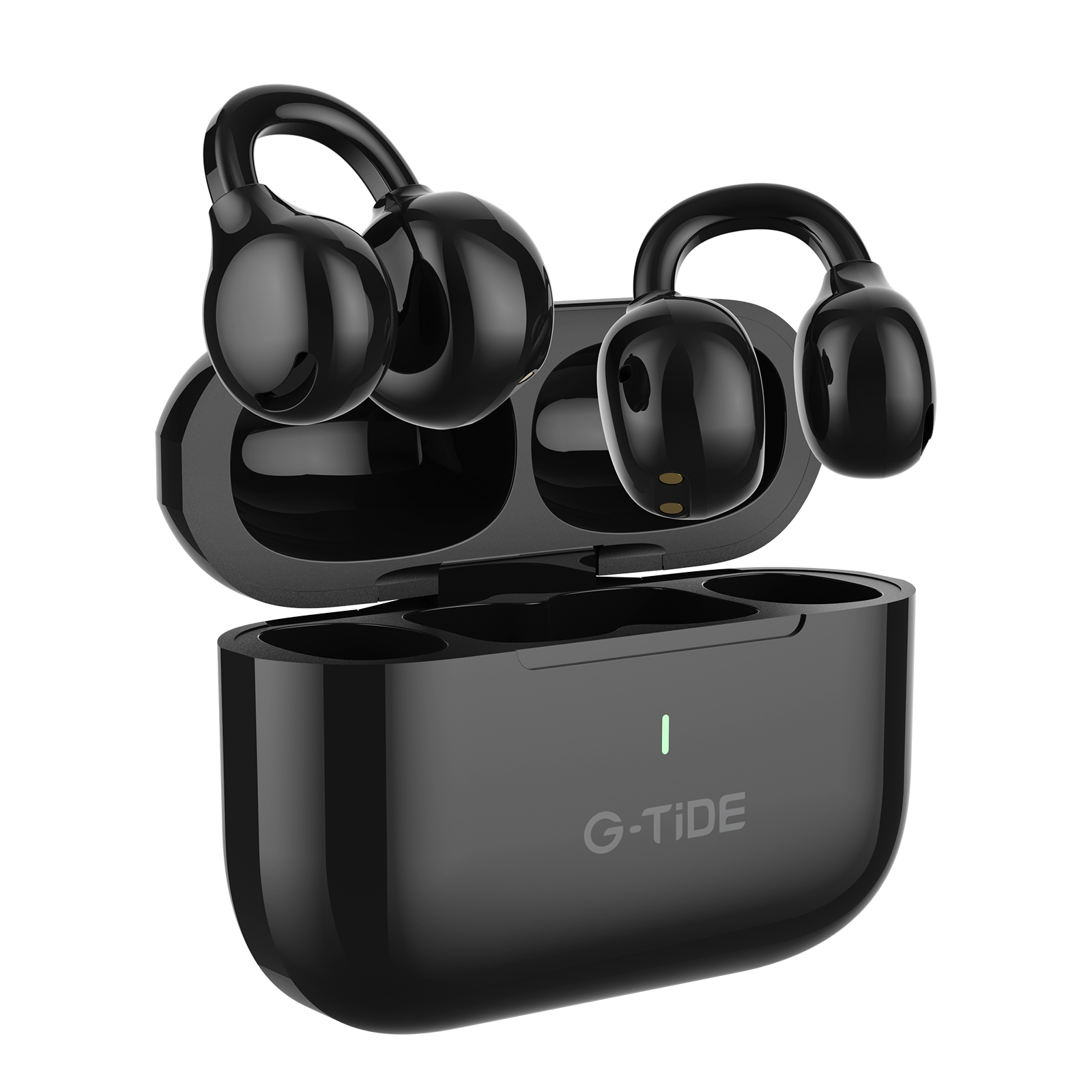 Auriculares Inteligentes Inalámbricos G-tide Clipon Hifi Tws Negro,Bluetooth 5.3,Cinco colores disponibles,Cancelación de ruido,Micrófono incorporado,Compatible con sistemas Android y iPhone
