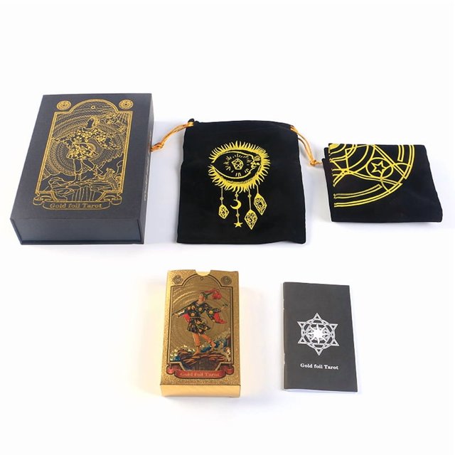 Juego de cartas Gold Foil Tarot para fiesta familiar