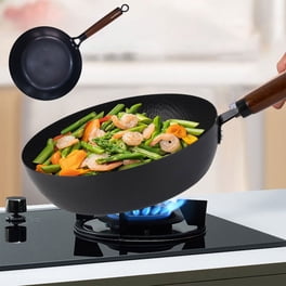 Iron Skillet with Fish Scale Pattern Uncoated Nonstick Surface 11 Inch Frying Pan for Omelet Steak and Stir Fry All Stove Compatible