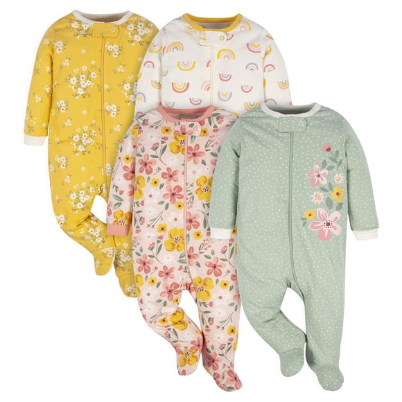 Pijamas para Bebé Niña Gerber 4 Paquetes Floral Prematuro