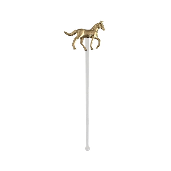 Pajita de Caballo de Carreras, Agitador de Resina Pintado a Mano, Elegante Mezclador de Bebidas de Vidrio, Decoración para Bodas, Esencial para Eventos Ecuestres, Fácil de Limpiar, Tamaño de