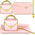 thumbnail image 1 of Set de tazas de café Zubebe Elegant en forma de bolso de mano de cerámica rosa, 1 of 6