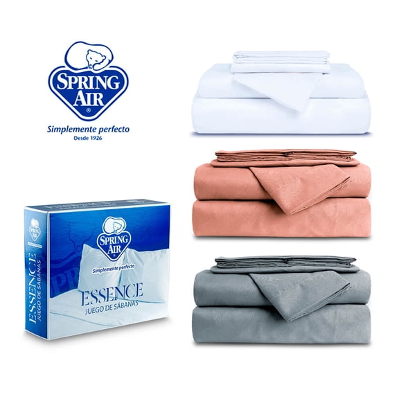 Juego de Sabanas King Size 3 Pack Gris Khaki Blanco Spring Air Essence