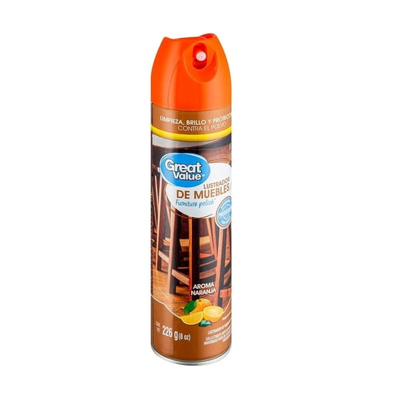 Lustrador de muebles Great Value furniture polish aroma naranja 226 g