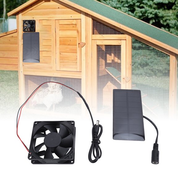 Kit De Ventilador De Panel Solar, Kit De Panel Solar Portátil Profesional 0,8 W 4 V Silicio Policristalino Ecológico Para Casa De Mascotas Para Gallinero