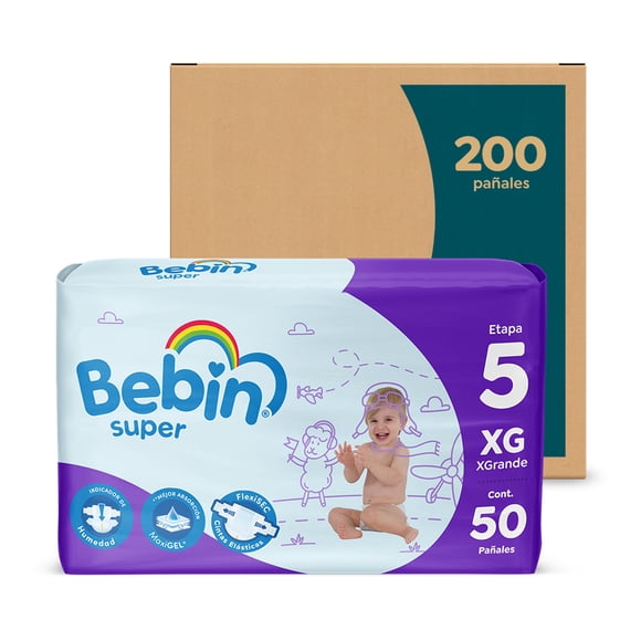 Pañal Bebin Super Etapa 5 XG 11-14kg Unisex Caja con 200 piezas