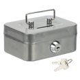 thumbnail image 1 of Caja de Dinero Pequeña, Caja Fuerte Mini, Caja de Ahorro de Dinero con Llaves para Efectivo, Relojes, Joyas y Objetos Personales, Gris, 1 of 6