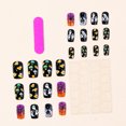 thumbnail image 2 of Halloween Uñas Postizas Cuadradas Medianas, Estampado de Gato Fantasma con Telaraña en Degradado Negro, Juego de False Nails Removible y Reutilizable para Mujer Fiesta, Cosplay y Uso Diario, 2 of 9