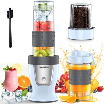 Licuadora Portátil HoninJoy Personal de 650W con Vaso Molinillo Y 2 Vasos Portátiles