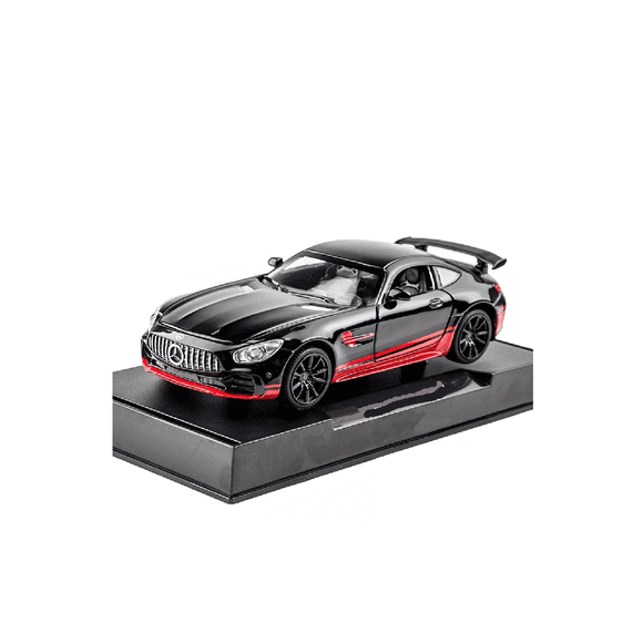 Mercedes-benz Gtr Coche De Juguete De Metal Con Faros 1:32 Negro rojo