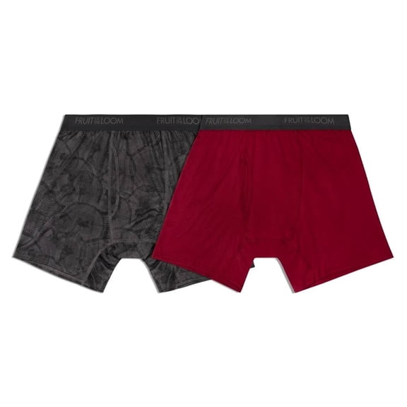 Bóxer Largo Fruit Of The Loom para Hombre, Microstretch Collection Multicolor, 2 Piezas, Tallas M