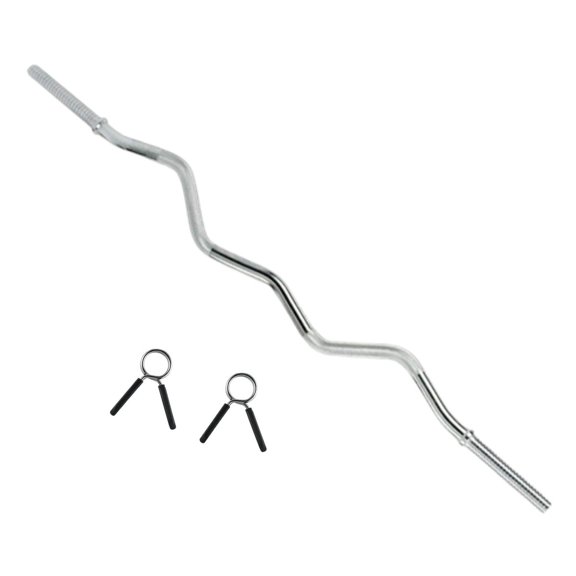 Barra Z Curva Bywell 25mm Con Seguros Gym 120cm