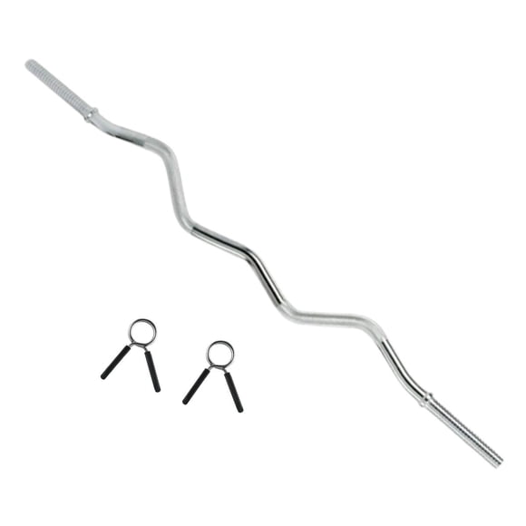 Barra Z Curva Bywell 25mm Con Seguros Gym 120cm