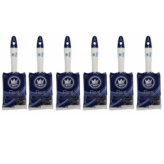 BROCHA REAL CORONA 2 1/2" PAQUETE DE 6 PIEZAS