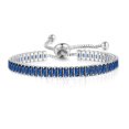 thumbnail image 1 of Pulseras para mujer, regalos para mujer, pulsera multicolor de 2 x 4 mm con circonitas redondas y diamantes, pulsera de cristal ajustable (rectángulo de platino), pulsera iónica., 1 of 2