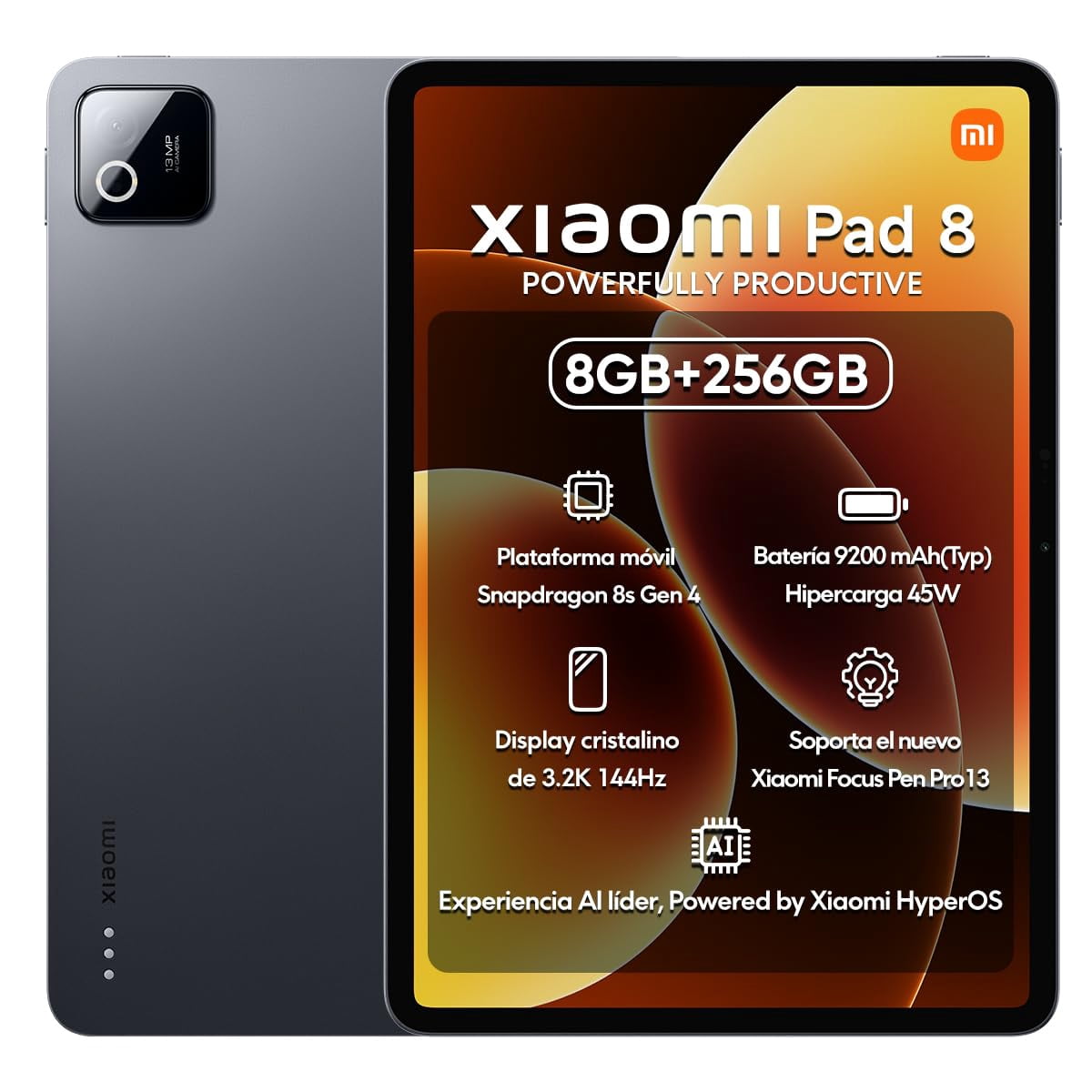 Tableta XIAOMI Pad 8 11,2" 3,2K 144 Hz 256 GB 8 GB gris