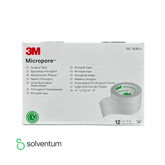 3M Cinta Adhesiva Micropore 1" 1530-1, Caja con 12 rollos