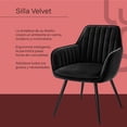 thumbnail image 2 of Set de 2 Sillas Terciopelo con Descansa Brazos para Comedor negro, 2 of 7