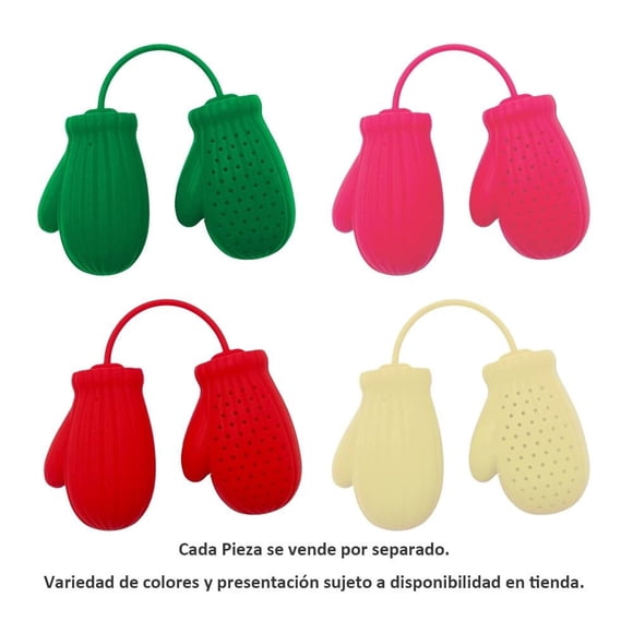 Infusor Prichos de Té con Forma de Guante de Navidad Varios Modelos Multicolor 1 Pieza