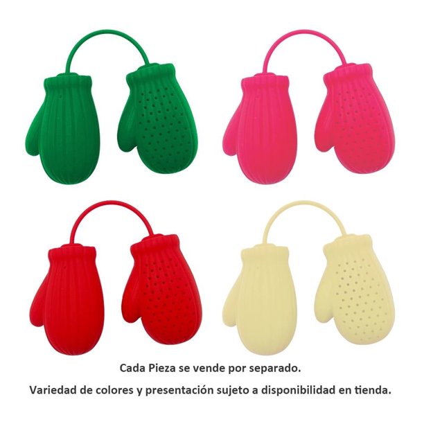 Infusor Prichos de Té con Forma de Guante de Navidad Varios Modelos Multicolor 1 Pieza
