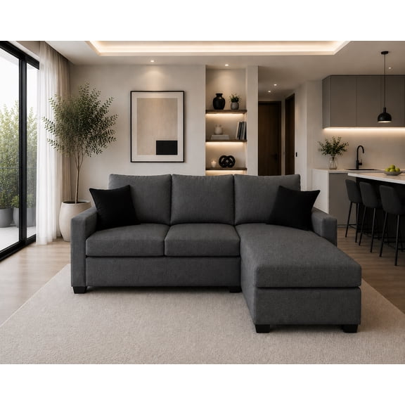 Sala Esquinera El Bazar Store Denver Gris Oxford 200x140 cm Lado derecho e Izquierdo Lino nacional Sofa
