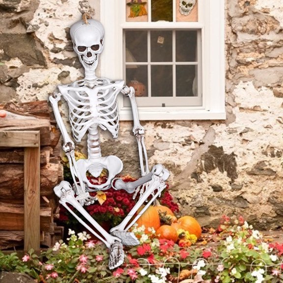 Xihbxyly Esqueleto de Halloween, Diseño de Calavera y Fantasma Espeluznante, Modelo Humano Realista, Decoración Interior y Exterior, Fiesta Espeluznante, Temática de Terror, Tamaño 40 Cm/90 Cm