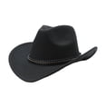 thumbnail image 3 of Sombrero de vaquero elegante sombrero de para la fiesta de la fiesta del festival de cosplay mujeres hombres Negro, 3 of 8