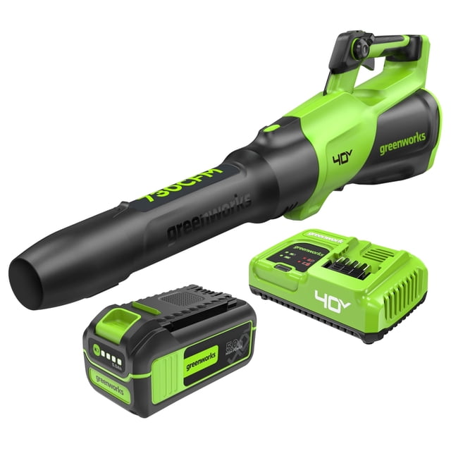 Soplador de hojas inalámbrico Greenworks 40 V 730 CFM 190 MPH con batería