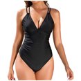 thumbnail image 3 of TaTaai Women's Loose Fit One Piece Swimsuit, Sleeveless Solid Color Monokini, Fashion Beach Attire for Vacation, Holiday Season and Poolside Leisure Gift, 3 of 9