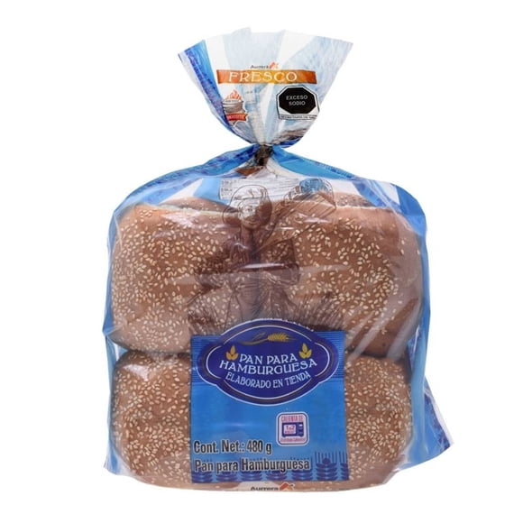 Paquete Bollos Aurrera Para Hamburguesa Por Bolsa