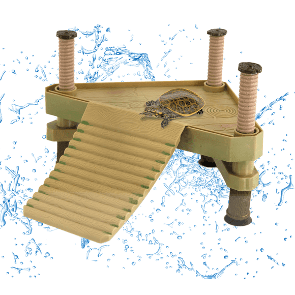 KE WOOW Plataforma para tortuguero, plataforma flotante para tortuga, tamaño Mediana, rectangular