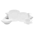 thumbnail image 1 of Vajilla de Porcelana Crown Baccara 20 piezas para 4 personas CUADRATA Clásica, 1 of 6
