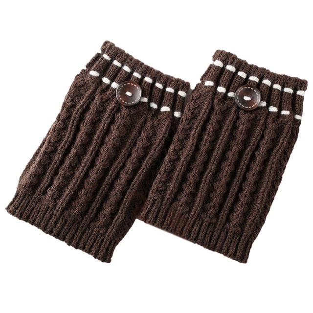 Inteprter Puños para botas, tejido, fácil de combinar, protector, estirable, moldeador de moda, manga de pantorrilla, calentador de piernas Suministros térmicos Café Profundo