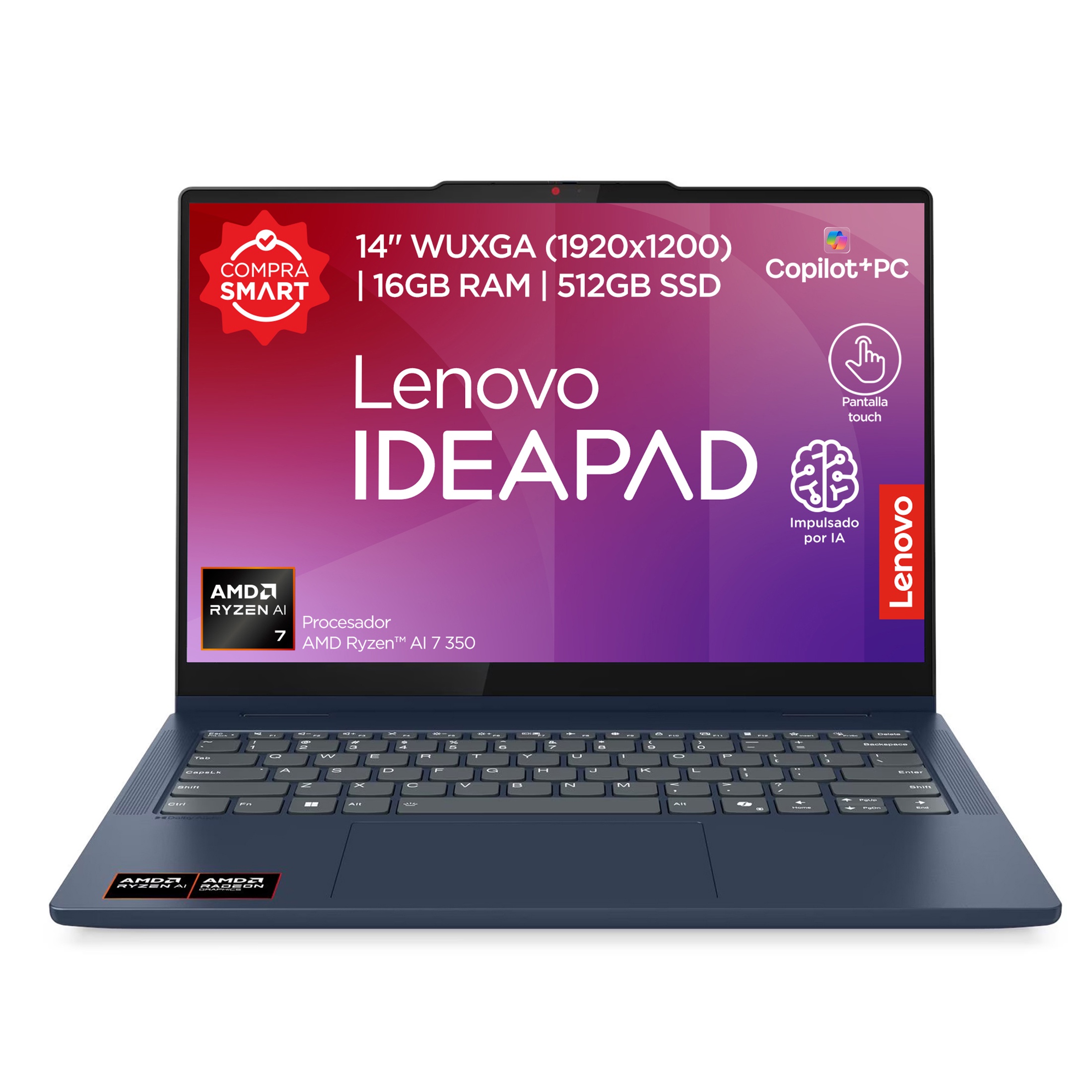Laptop Lenovo IP5 2en1 AMD Ryzen™ AI 7 16GB 512GB Azul