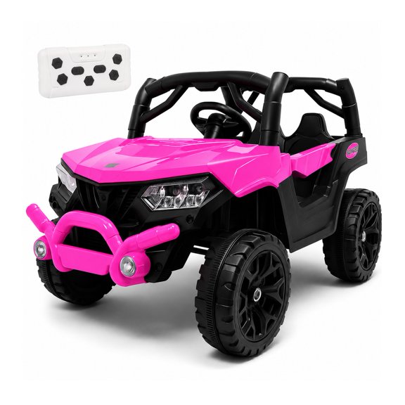 Carro Electrico Montable para niños con Control Remoto y Manejo Directo Auto Rosa con USB Bluetooth Luces Bocina y Musica