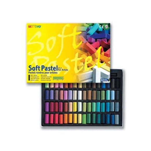 Mungyo Gallery Standard Soft Pastels Cardboard Box Set of 64 Half Sticks - Assorted Colors