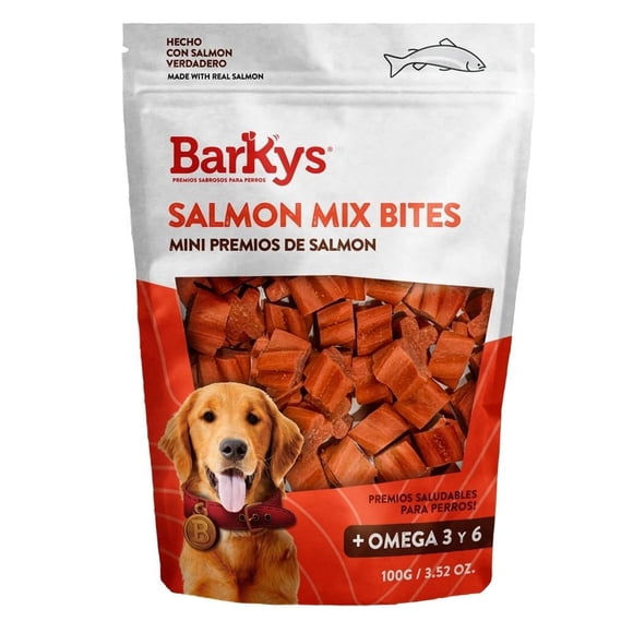 Botana para Perro Barkys Salmon Mix Bites 100 g