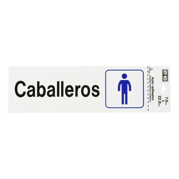 Letrero Para Baño Caballeros Hy-Ko Blanco 7.6X22.8Cm