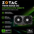 thumbnail image 2 of Tarjeta de Video ZOTAC GAMING Nvidia GeForce RTX 5060 Ti 8GB Twin Edge GDDR7 2 Fan DLSS 4 PCI Express 5.0 760 AI TOPS 448 GB/s Ancho Banda ZT-B50610H-10M, 2 of 6