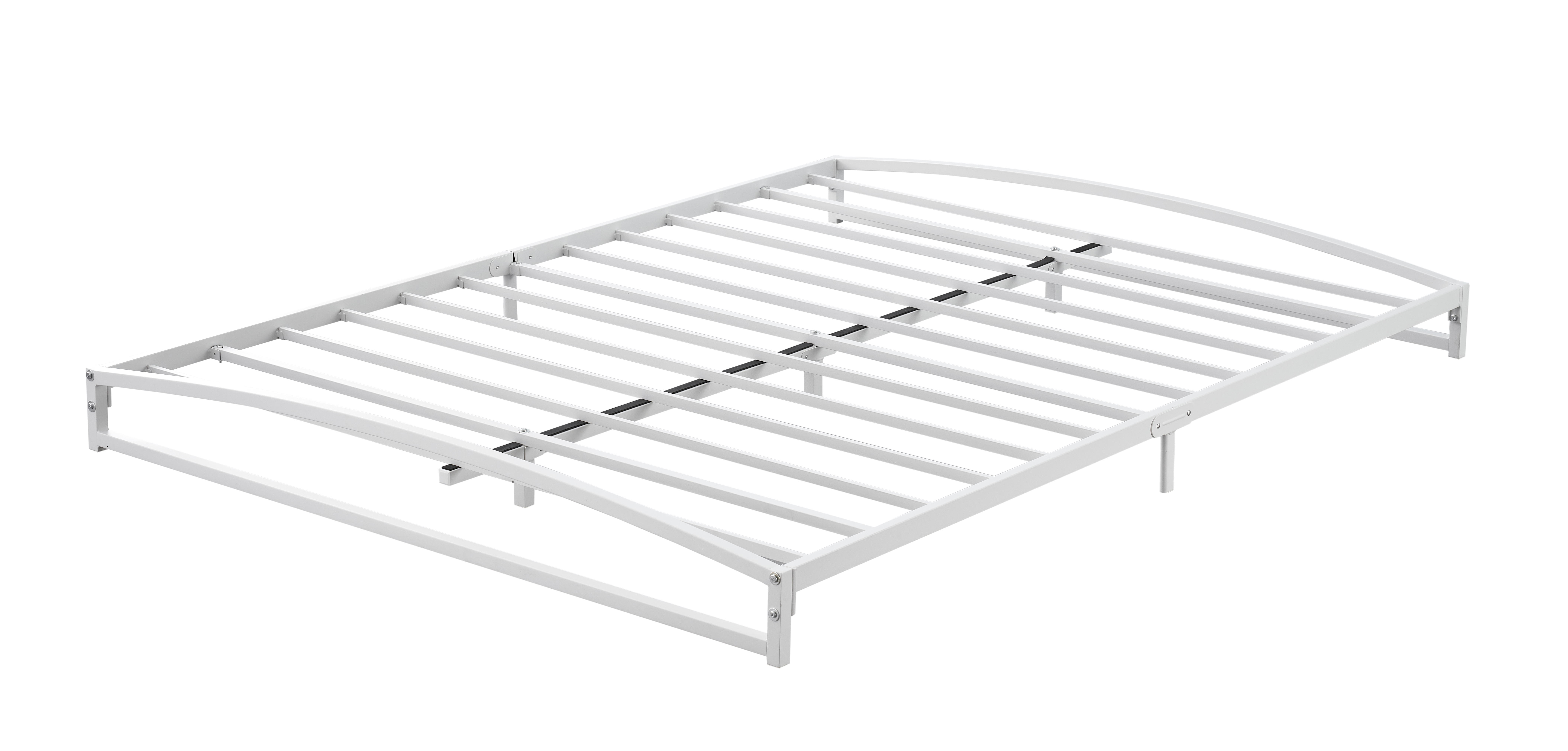 Cama Full de Metal con Base de Plataforma de 6 Pulgadas – Estructura de Perfil Bajo en Blanco, Soporte de Listones de Acero Estable y Silencioso, Fácil Montaje, Sin Base Adicional, para Dormitorio