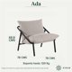thumbnail image 2 of Silla de Metal Zinus Ada con Cojines de Memory Foam Color Beige, 2 of 6