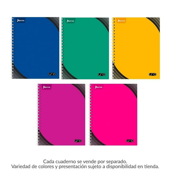 Cuaderno Profesional Norma Uno cuadro grande 100 hojas varios colores 1 pieza