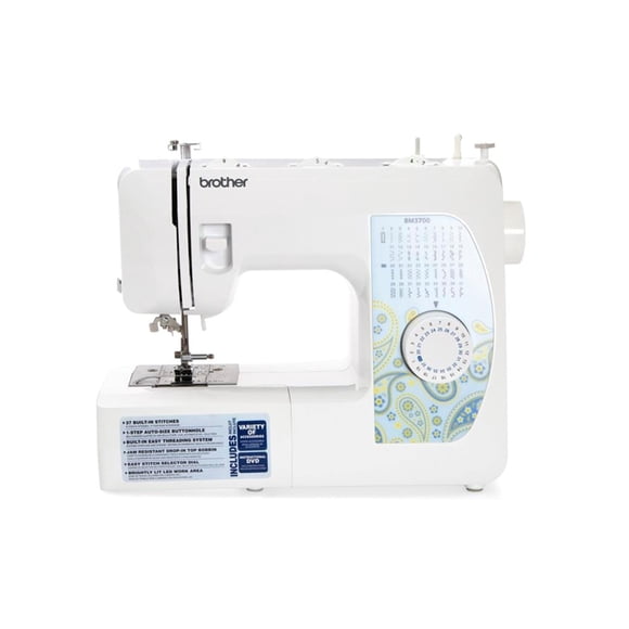 Máquina de Coser Brother BM3700 37 Puntadas con 74 Funciones Costura 750ppm 110V-Blanco