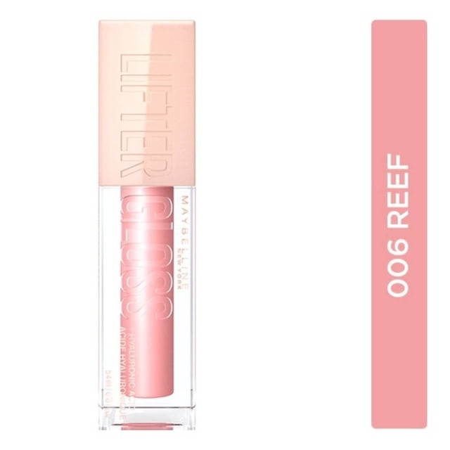Gloss hidratante de larga duración con Ácido Hialurónico, Maybelline Lifter tono Reef 006, 5.4ml