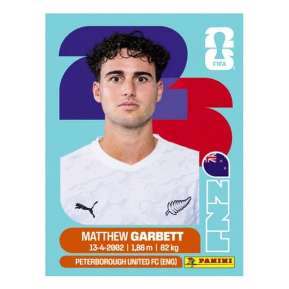 Album Panini Mundial Fifa 2026 Stickers Nzl De Nueva Zelanda Matthew Garbett Nzl14
